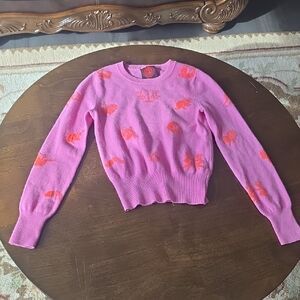 Vibrant Cashmere Zodiac Signs Pink and Orange Women's Sweater